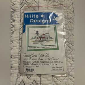 Admiralty Head Lighthouse Counted Cross-Stitch Kit - White/Blue